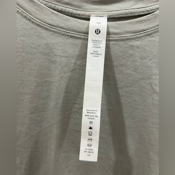 Lululemon Cotton Tee Size 10 Jade Grey - Picture 4 of 4